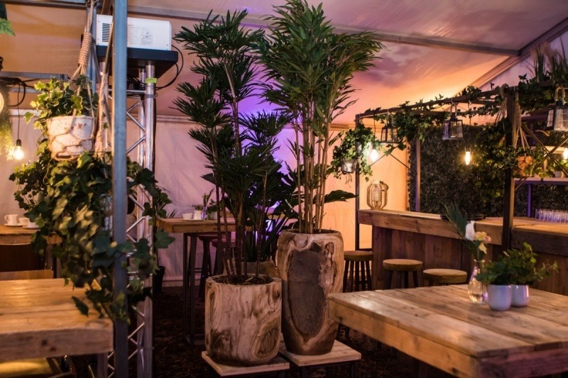 Houten pot met Baby fan kunst - Afbeelding 2