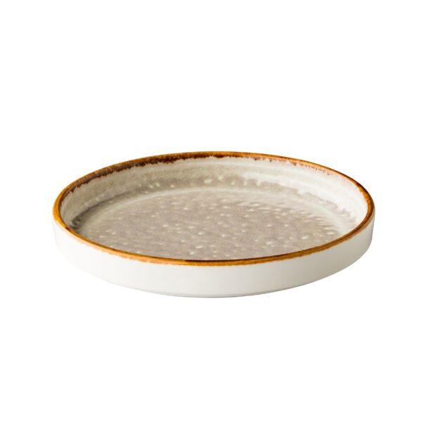 Bord Jersey met rand - grijs - Ø 16cm